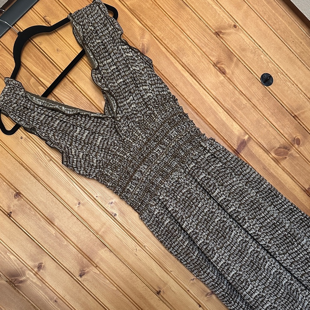 Max Studio Chic Brown Patterned Jumpsuit Jumper R… - image 8